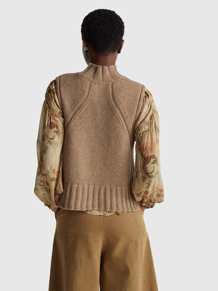 SLEEVELESS SWEATER Women image number 2